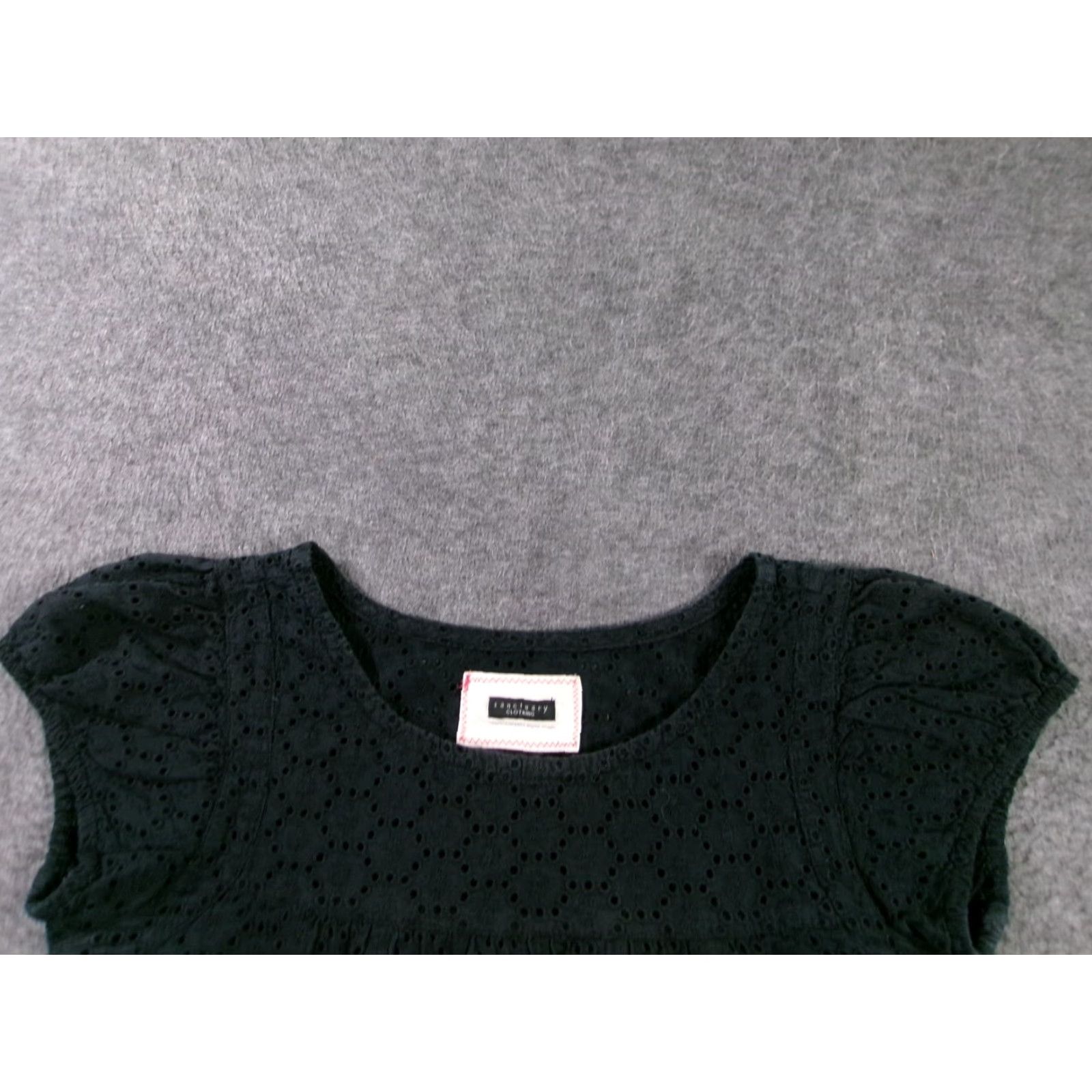 Sanctuary SANCTUARY Black Eyelet Blouse Women XS Short Cap Sleeve Summer Size XS / US 0-2 / IT 36-38 - 2 Thumbnail