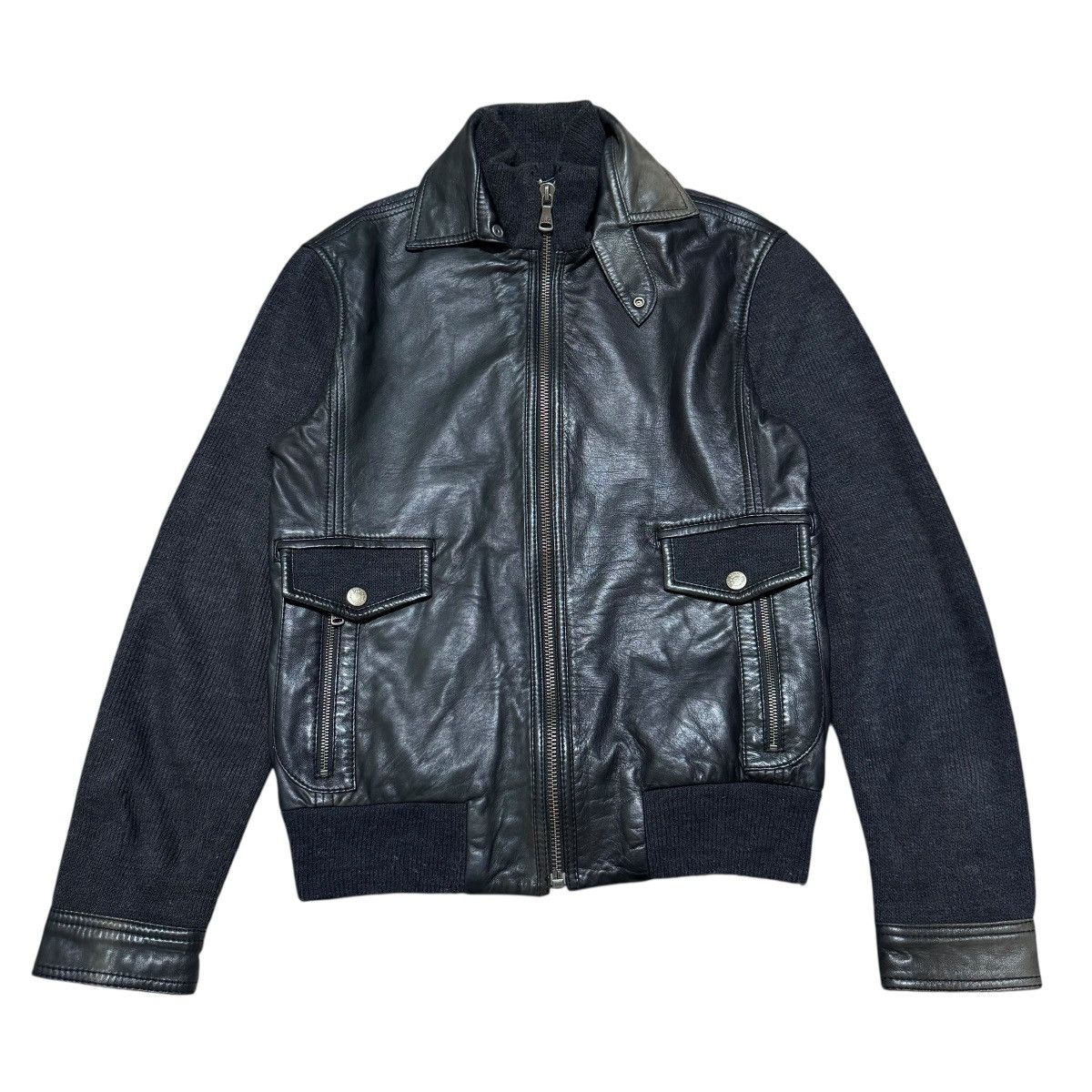 Dolce & Gabbana Dolce & Gabbana Leather Jacket Hybrid Patina Size US M / EU 48-50 / 2 - 1 Thumbnail