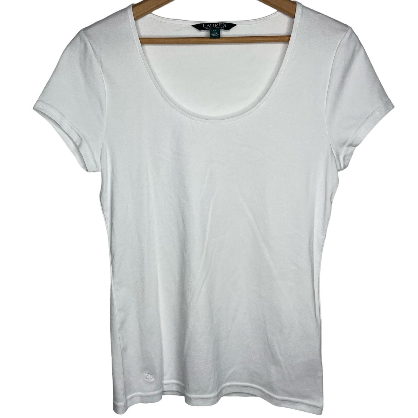 Lauren Ralph Lauren NWOT Ralph Lauren Cotton Scoopneck Tee Size L / US 10 / IT 46 - 1 Thumbnail
