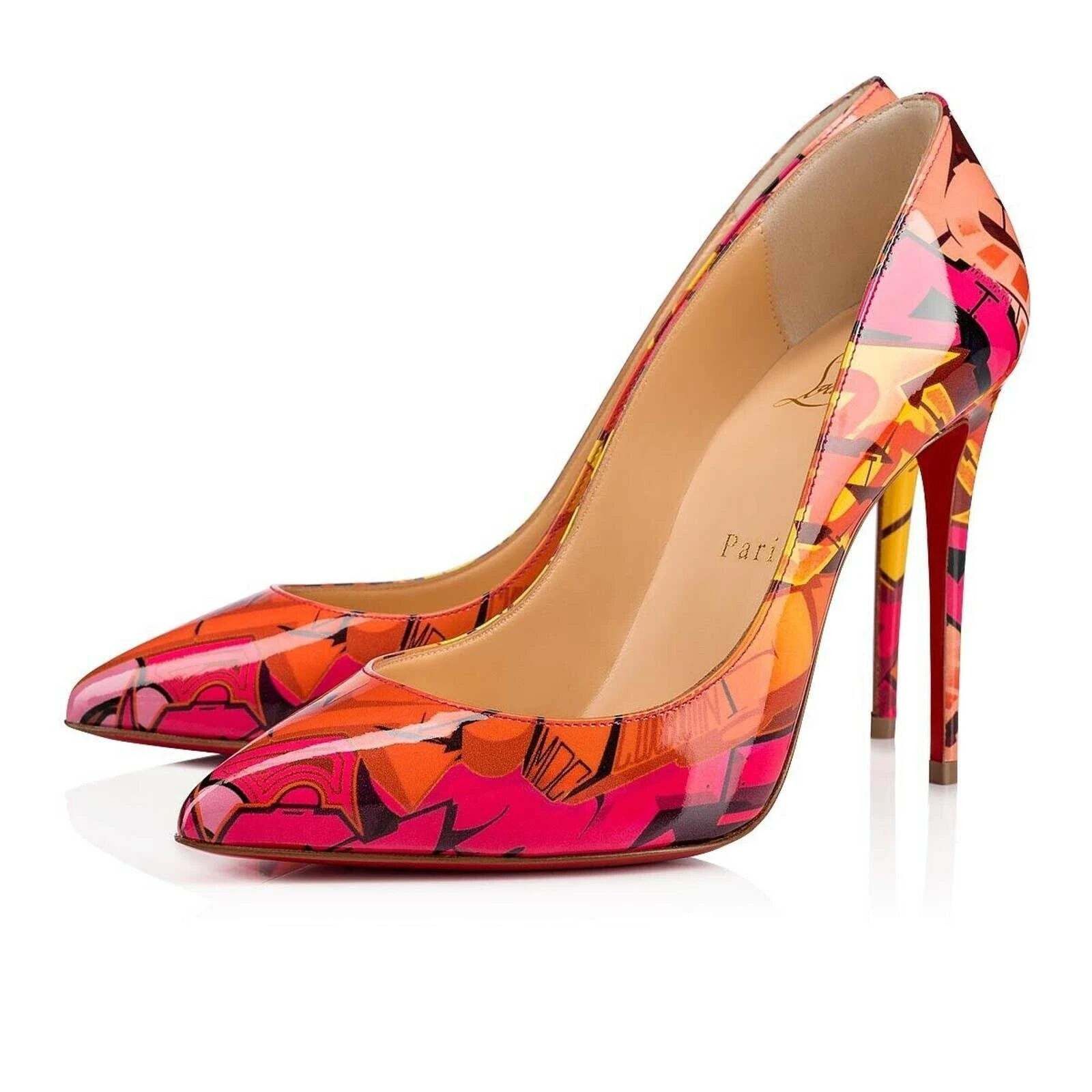Christian Louboutin Christian Louboutin Pigalle Follies 100 Metrograf Orange Size US 5.5 / IT 35.5 - 1 Thumbnail