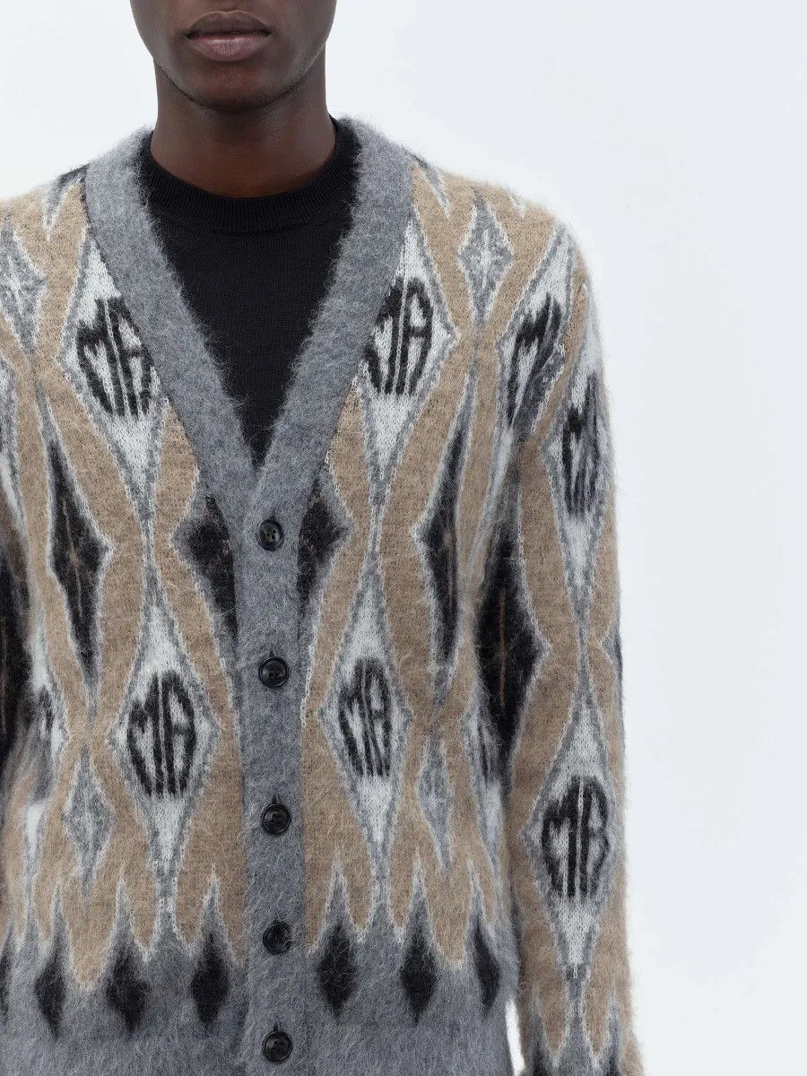 Amiri o1w1db11224 Argyle Mohair Cardigan in Multicolor Size US L / EU 52-54 / 3 - 5 Thumbnail