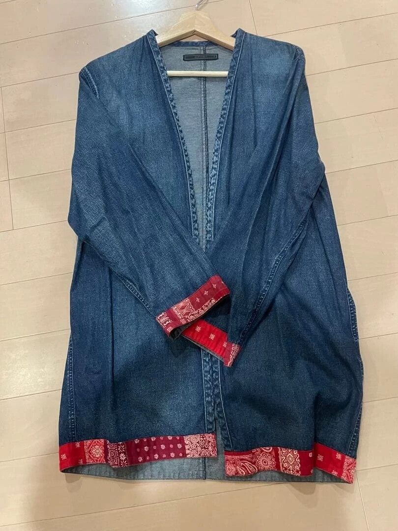 Sophnet. sophnet denim cardigan with red accents Size US S / EU 44-46 / 1 - 1 Thumbnail