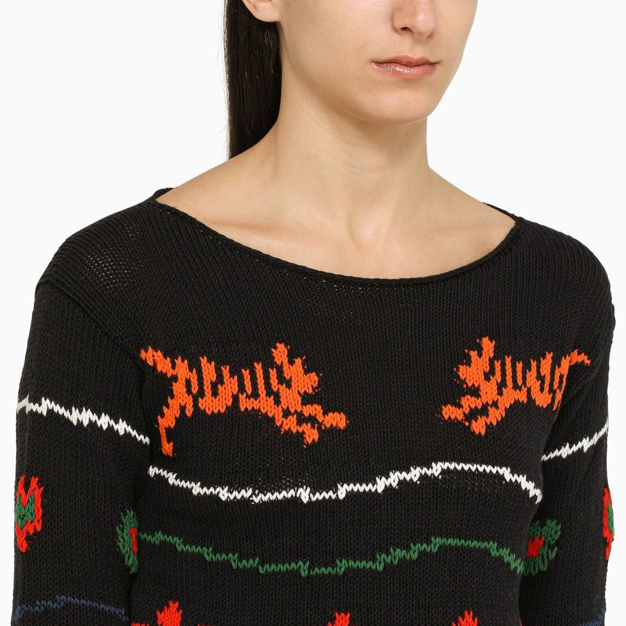 Kenzo o1d2blof0824 Crew-Neck Sweater With Inlay in Multicolor Size XS / US 0-2 / IT 36-38 - 3 Thumbnail