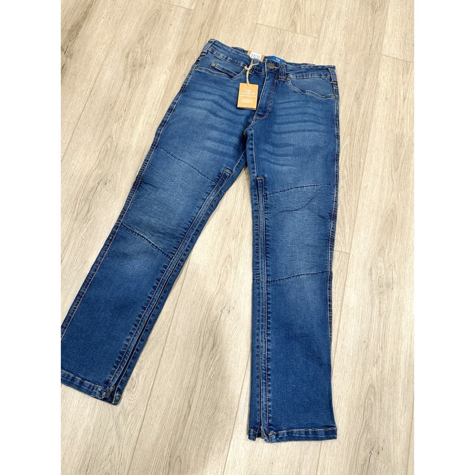 Vintage NWT No Limbits Denim Jeans 30x30 Mens Blue Dark Wash Stretch Zipper Straight Grunge 30 Inseam Jeans Mens Regular Fit Trend Size US 30 / EU 46 - 2 Thumbnail