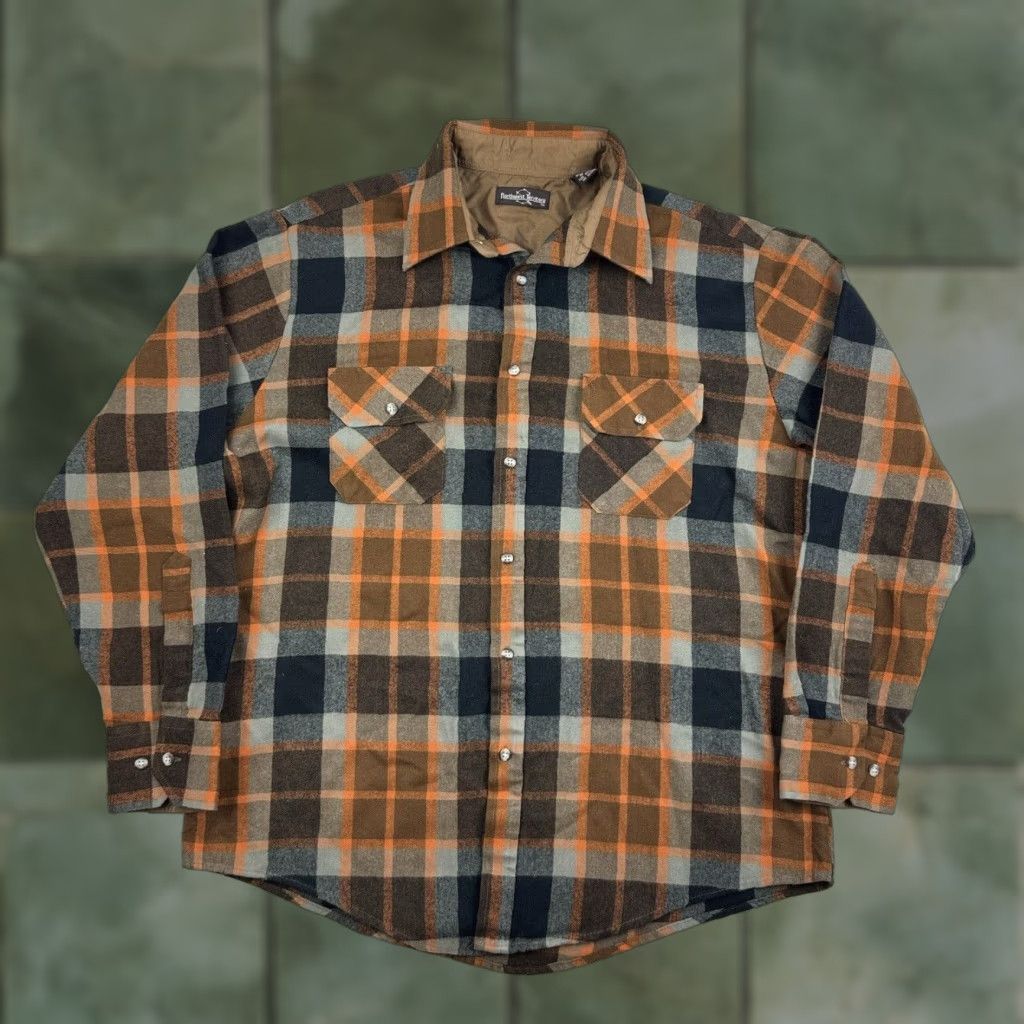 Vintage VINTAGE Northern Territory Shirt Adult L Orange Plaid Outdoor 90s Mens Button-Up Flannel Long Sleeve Size US L / EU 52-54 / 3 - 1 Thumbnail