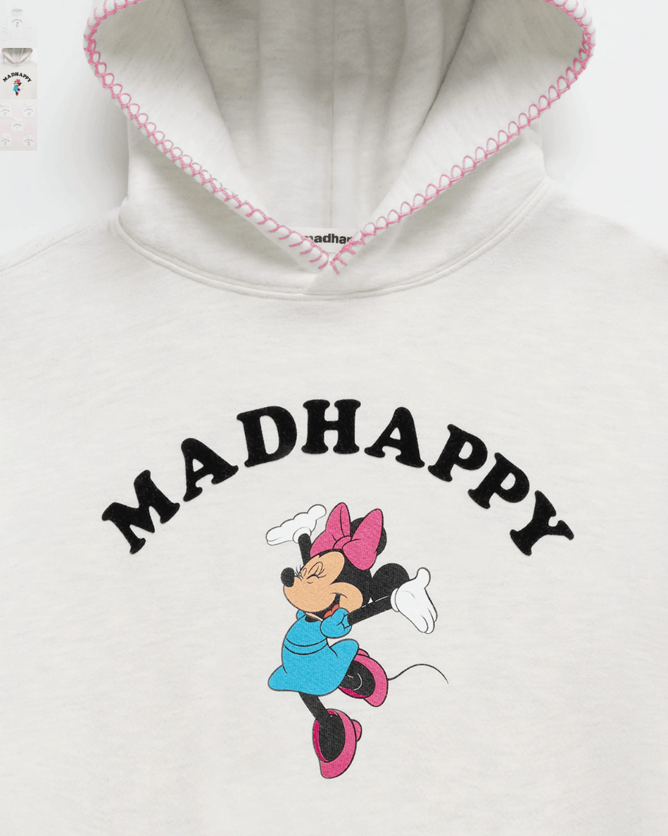 Madhappy Madhappy x Disney Minnie Mouse Cooper Fleece Hoodie Gray Size L / US 10 / IT 46 - 5 Thumbnail