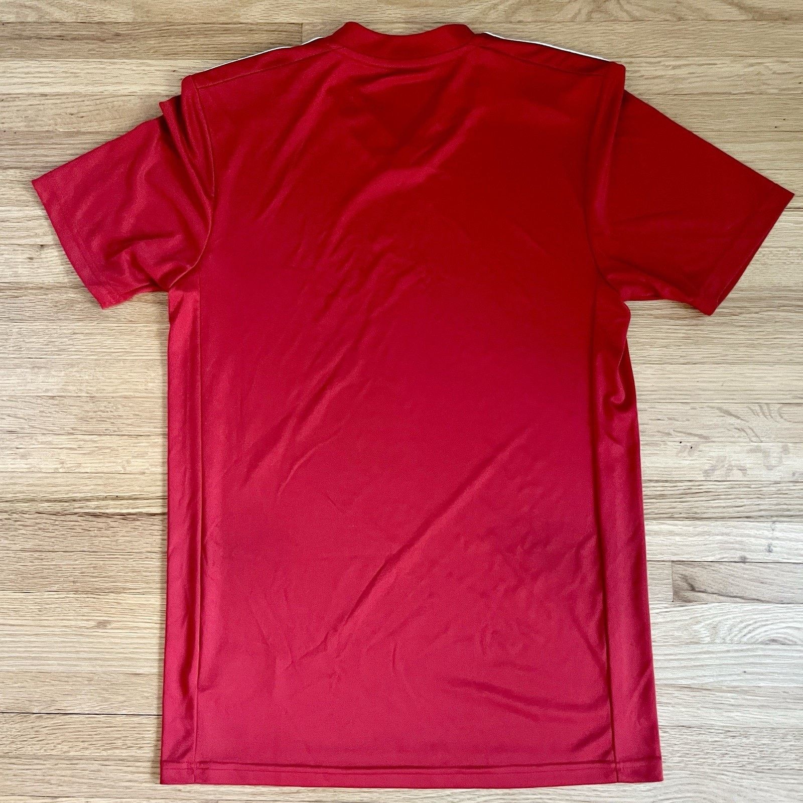 Adidas Adidas Shirt Mens Small Red Striped Climalite V-Neck Soccer Size US S / EU 44-46 / 1 - 3 Thumbnail
