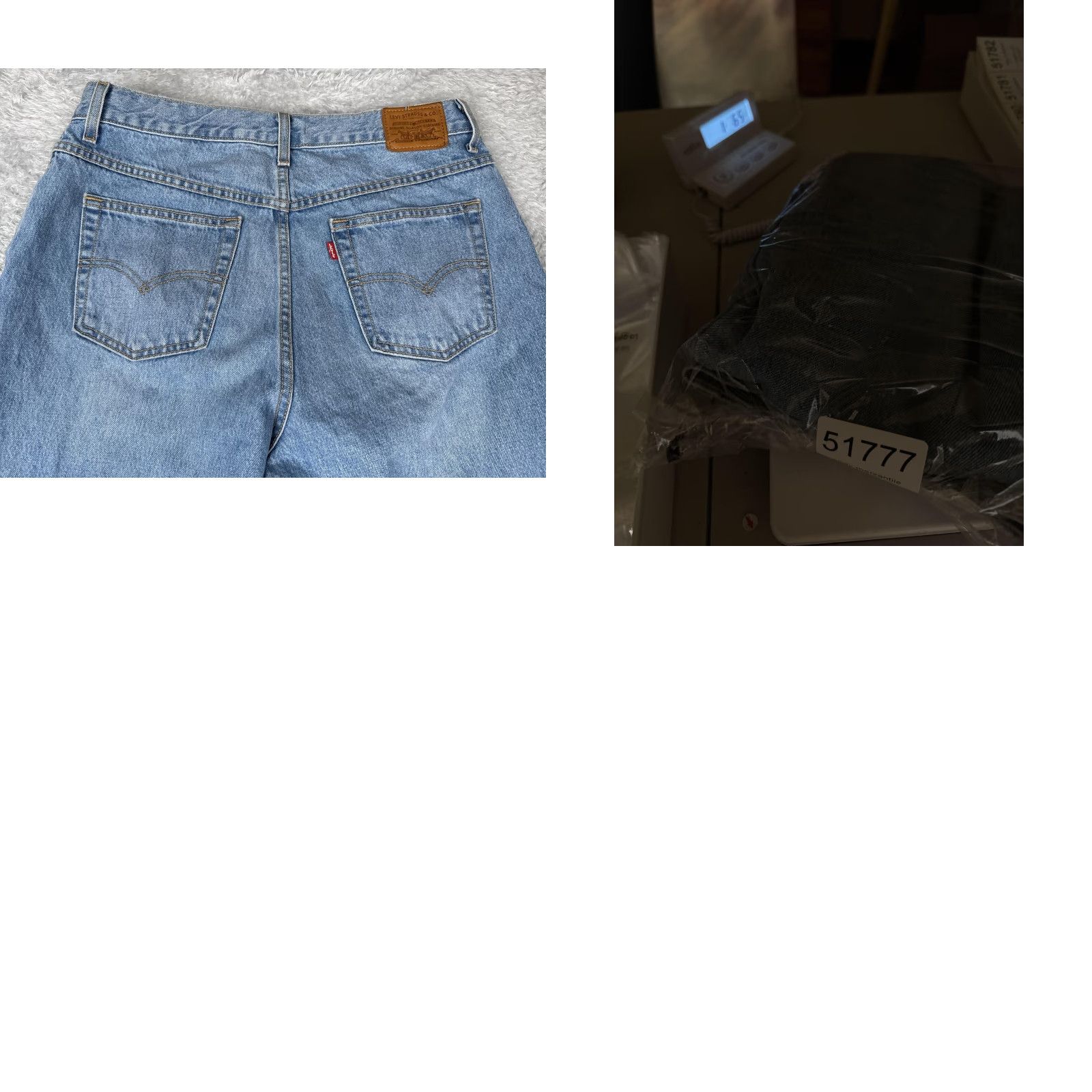 Levi's Levis Premium Jeans Womens 32x27 Blue Mom Jean High Rise Straight Leg Raw Hem Size 24" / US 00 / IT 34 - 11 Thumbnail