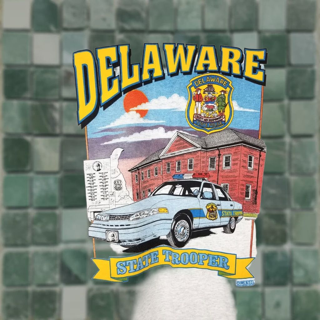Fruit Of The Loom VINTAGE DELAWARE STATE TROOPER POLICE T-SHIRT GRAY SINGLE STITCH 90' SZ XXL Mens Size US XXL / EU 58 / 5 - 1 Thumbnail