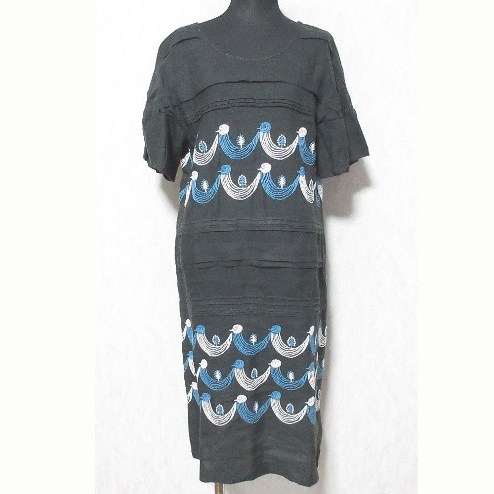 mina perhonen Mina Perhonen mina perhonen twitter linen dress Textile Dresses ns3528 DUTY FREE for USA Size ONE SIZE - 1 Thumbnail