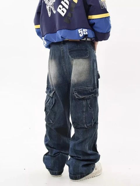 Japanese Brand Dirty Fit Baggy Jeans Straight Pleated Multi-pocket Size US 28 / EU 44 - 3 Thumbnail
