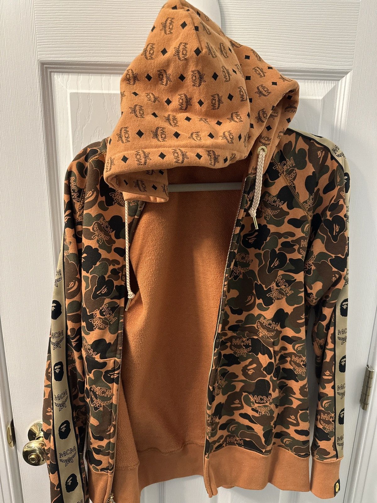 Bape × MCM BAPE x MCM Camo Zip Hoodie | Grailed