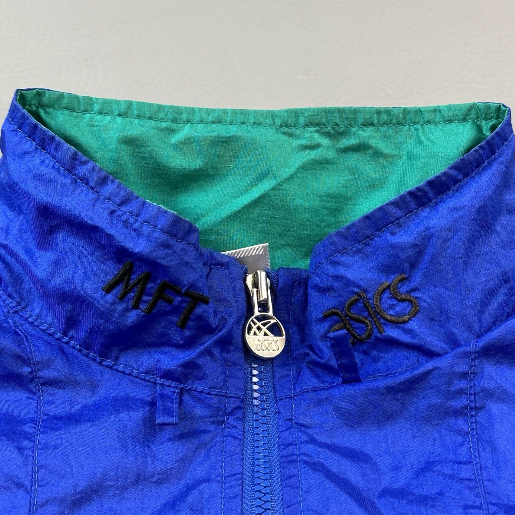Asics VINTAGE ASICS Jacket Mens Medium Blue Teal Full Zip Lined Windbreaker 90s Size US M / EU 48-50 / 2 - 6 Thumbnail