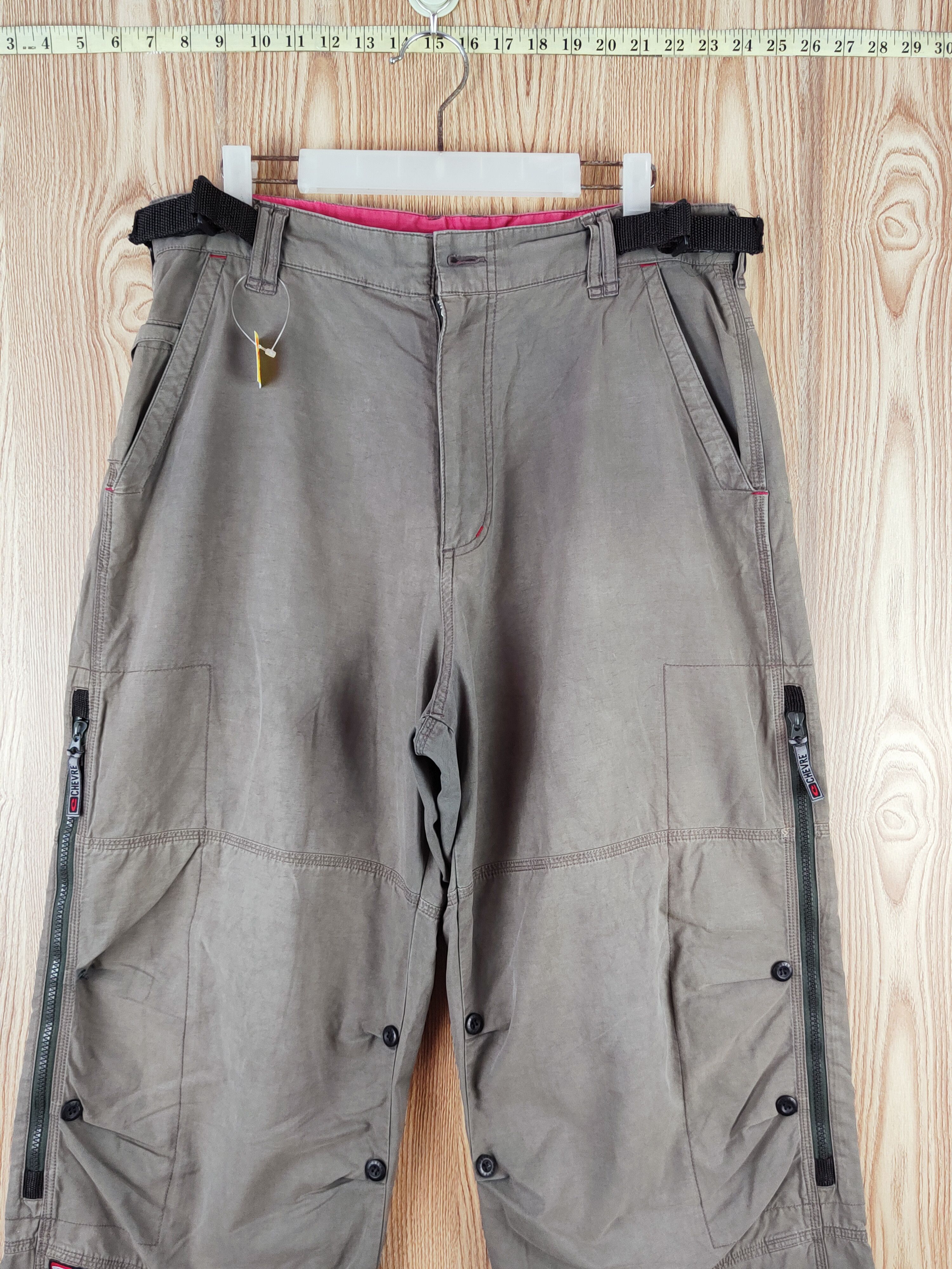 Japanese Brand Chevre Dark Gray Faded Multipocket Cargo Pants #W848 Size US 33 - 2 Thumbnail