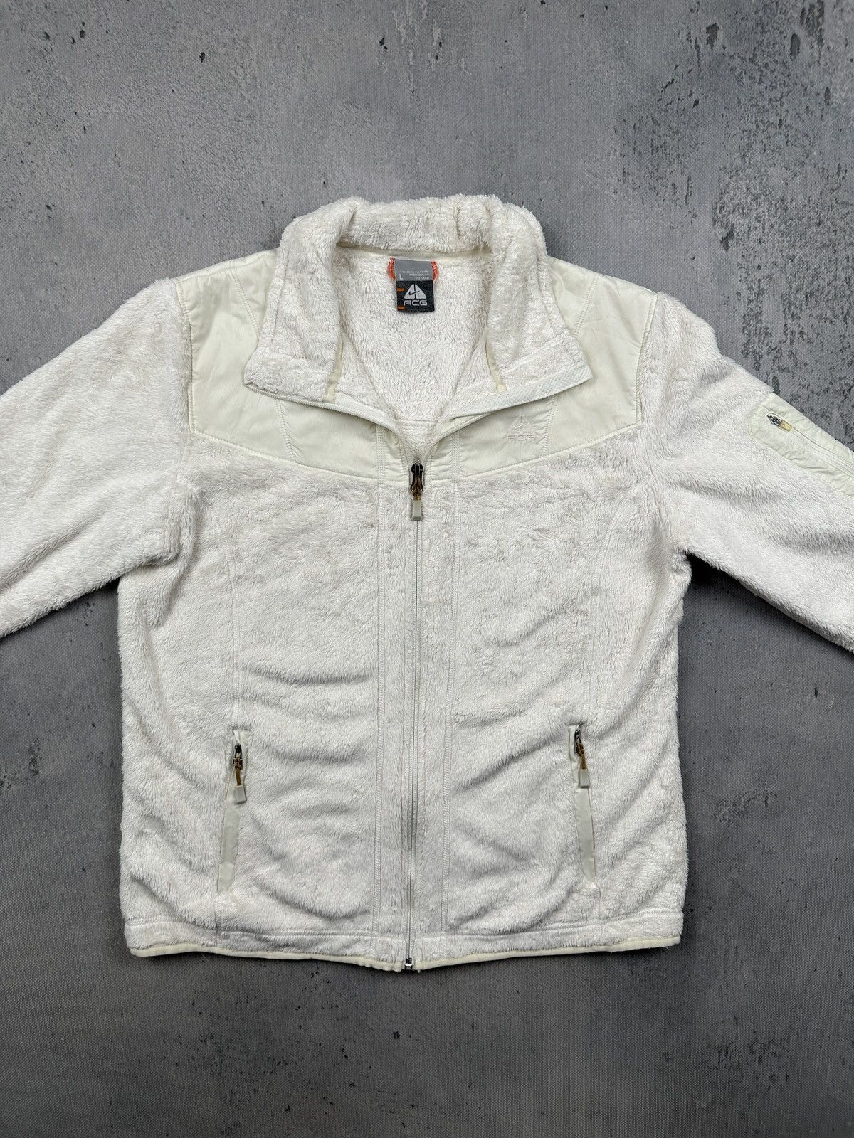Nike ACG Nike ACG Vintage Sherpa Teddy Fleece Jacket White Full Zip Size L / US 10 / IT 46 - 4 Thumbnail