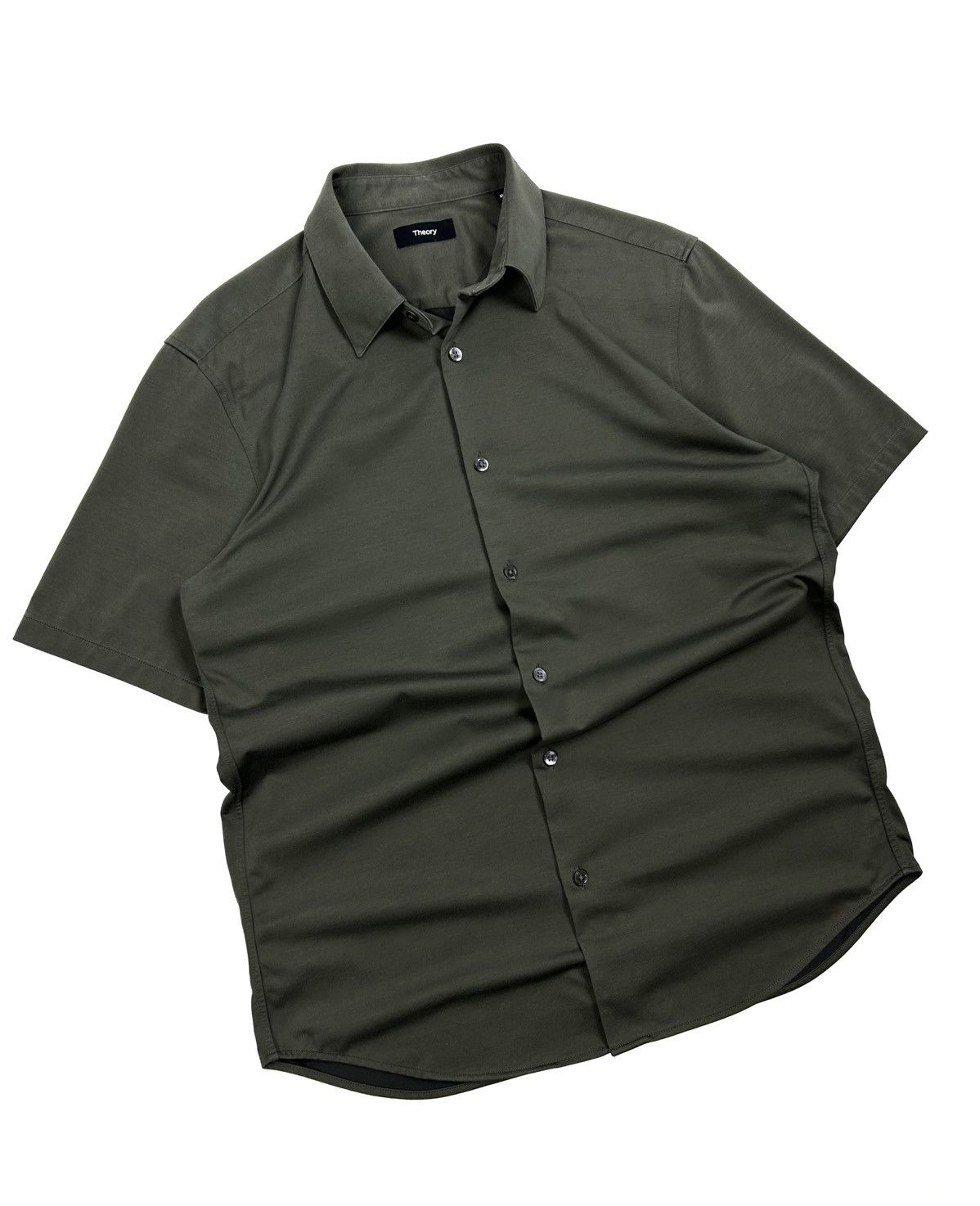 Theory Theory Short Sleeve Button-Up Shirt Green Japanese Style M Size US M / EU 48-50 / 2 - 2 Thumbnail