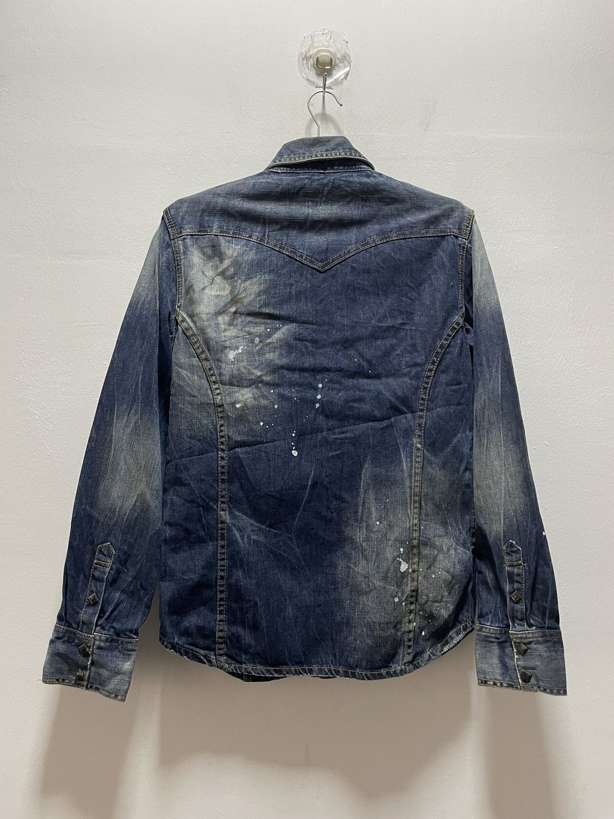 If Six Was Nine × In The Attic IN THE ATTIC Denim Shirt Distress Pearl Snap Size US S / EU 44-46 / 1 - 8 Thumbnail