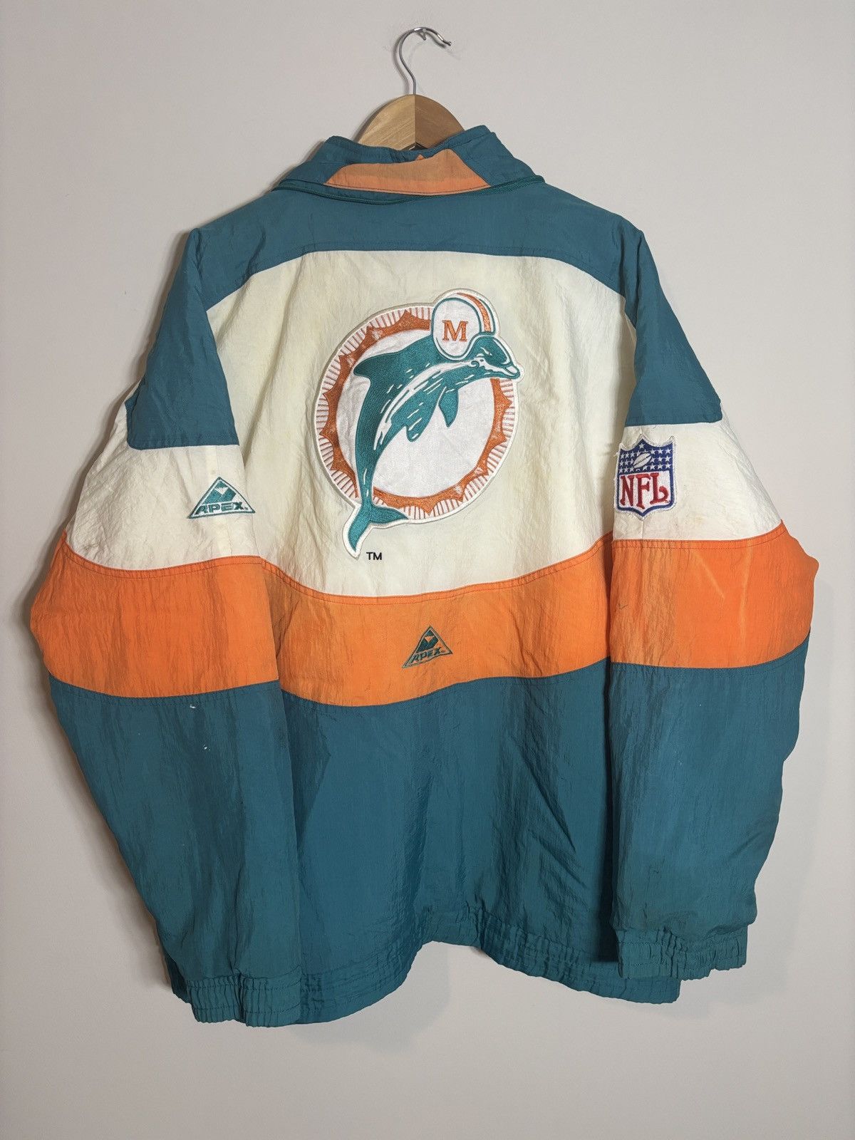 Apex One Vtg Apex One Miami Dolphin Puffer Jacket NFL Pro Line Flaws Size US XL / EU 56 / 4 - 4 Thumbnail