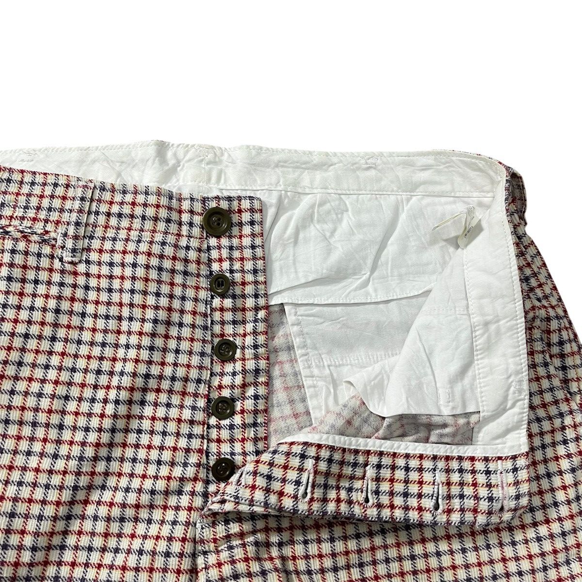 Japanese Brand Visvim - Plaid Gingham Corduroy Buckle Back Short Pant Size US 37 - 6 Thumbnail