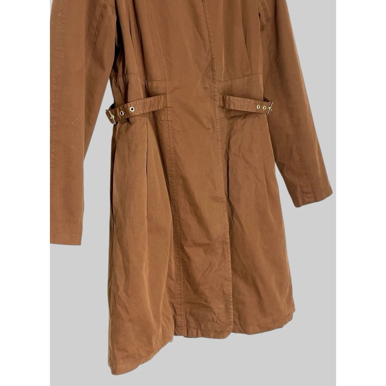Vintage Chloé Coat Trench Mid Length Size US 6 Women's Brown Cotton Snap Casual Fall Spring Summer Italy Size M / US 6-8 / IT 42-44 - 7 Thumbnail