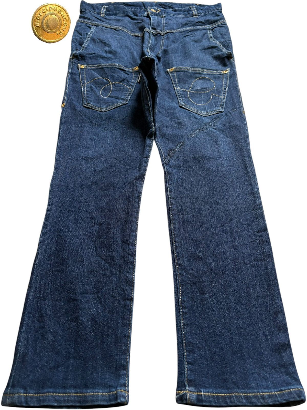Issey Miyake × Japanese Brand × mercibeaucoup Vintage Mercibeaucoup Bush Pant Blue Wash Jeans Size US 32 / EU 48 - 1 Thumbnail