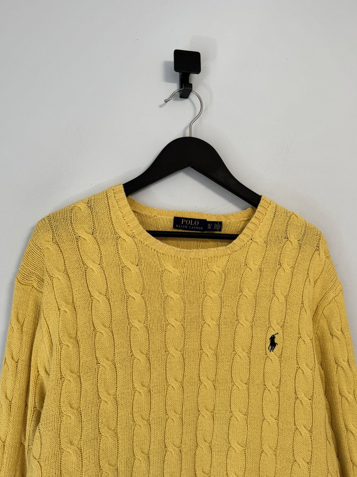 Polo Ralph Lauren Polo Ralph Lauren Men's Lambswool Sweater Yellow Cable Knit Size US XL / EU 56 / 4 - 2 Thumbnail