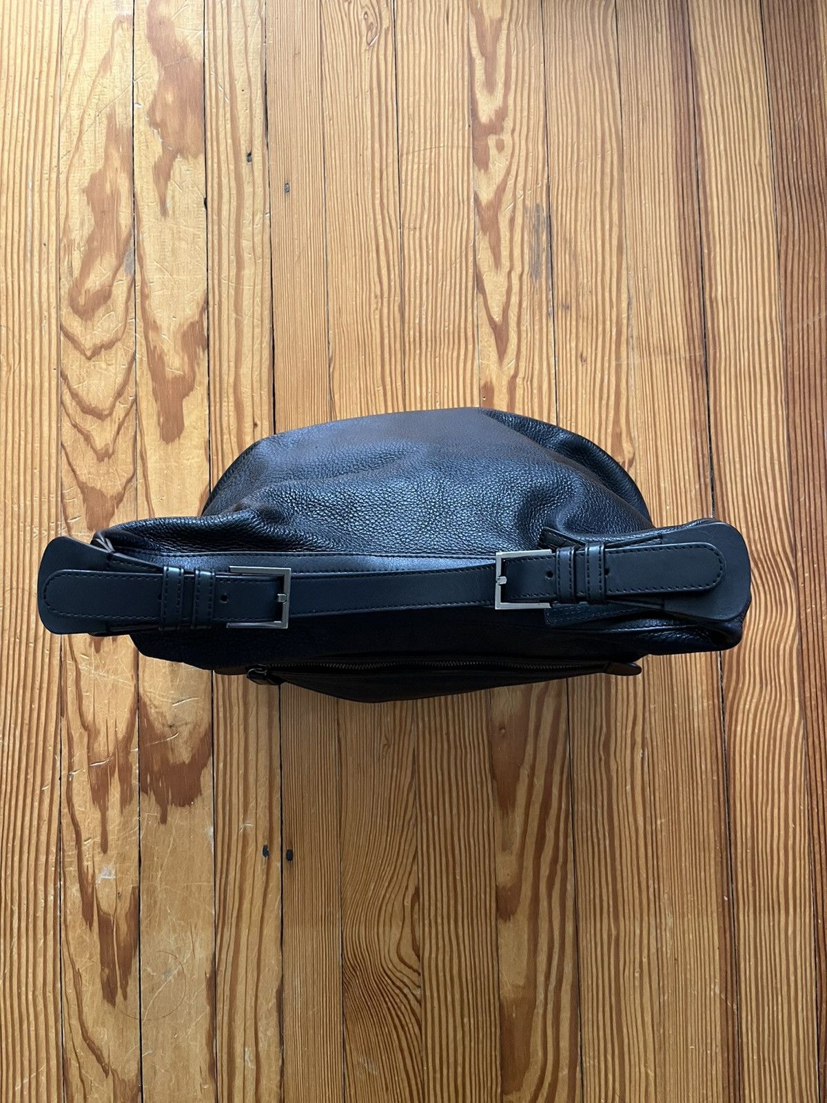 Yohji Yamamoto Yohji Yammamoto Discord Hobo Bag Pebbled Leather Black Size ONE SIZE - 3 Thumbnail