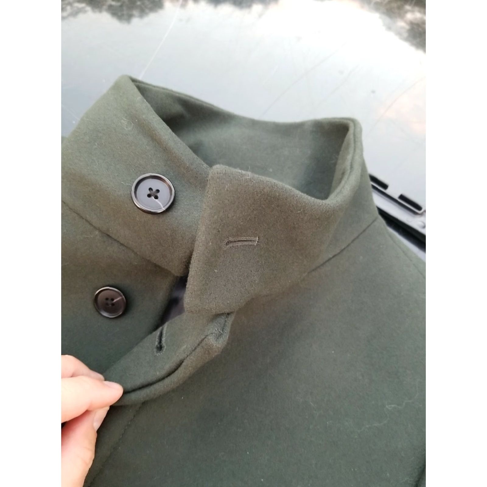 Club Monaco VINTAGE Club Monaco Wool Top coat Mens' Green Funnel Neck Jacket 40 Green Wool Zipper Pockets Single-Breasted Dry Clean Only Limited MSRP 398 Size US L / EU 52-54 / 3 - 7 Thumbnail