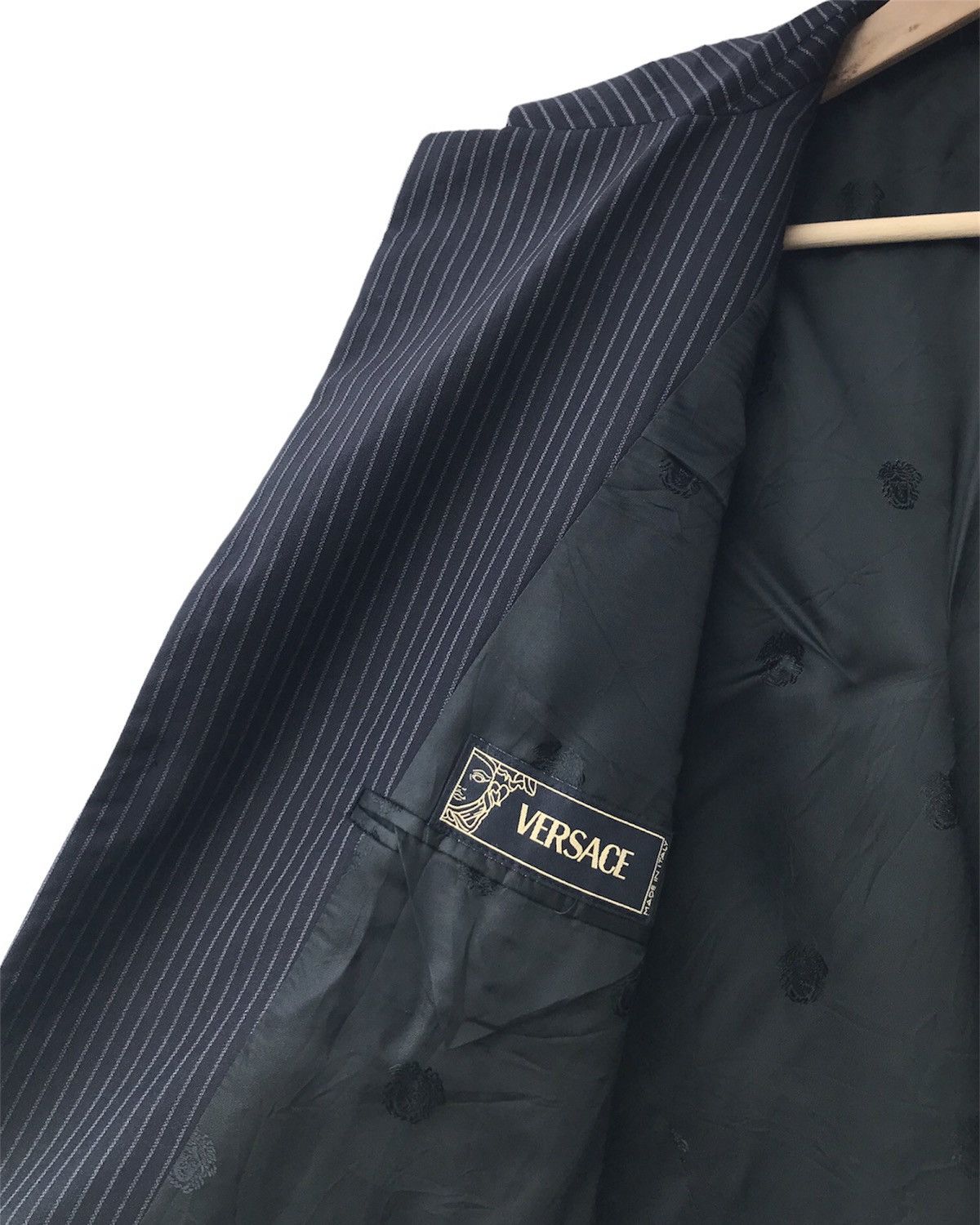 Versace Versace Striped Wool Blazer Suit Made in Italy Size US L / EU 52-54 / 3 - 8 Thumbnail