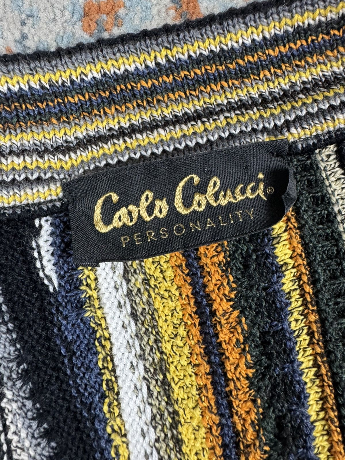 Carlo Colucci × Vintage Vintage 90s Carlo Colucci crazy cardigan coogi style Size US L / EU 52-54 / 3 - 16 Thumbnail