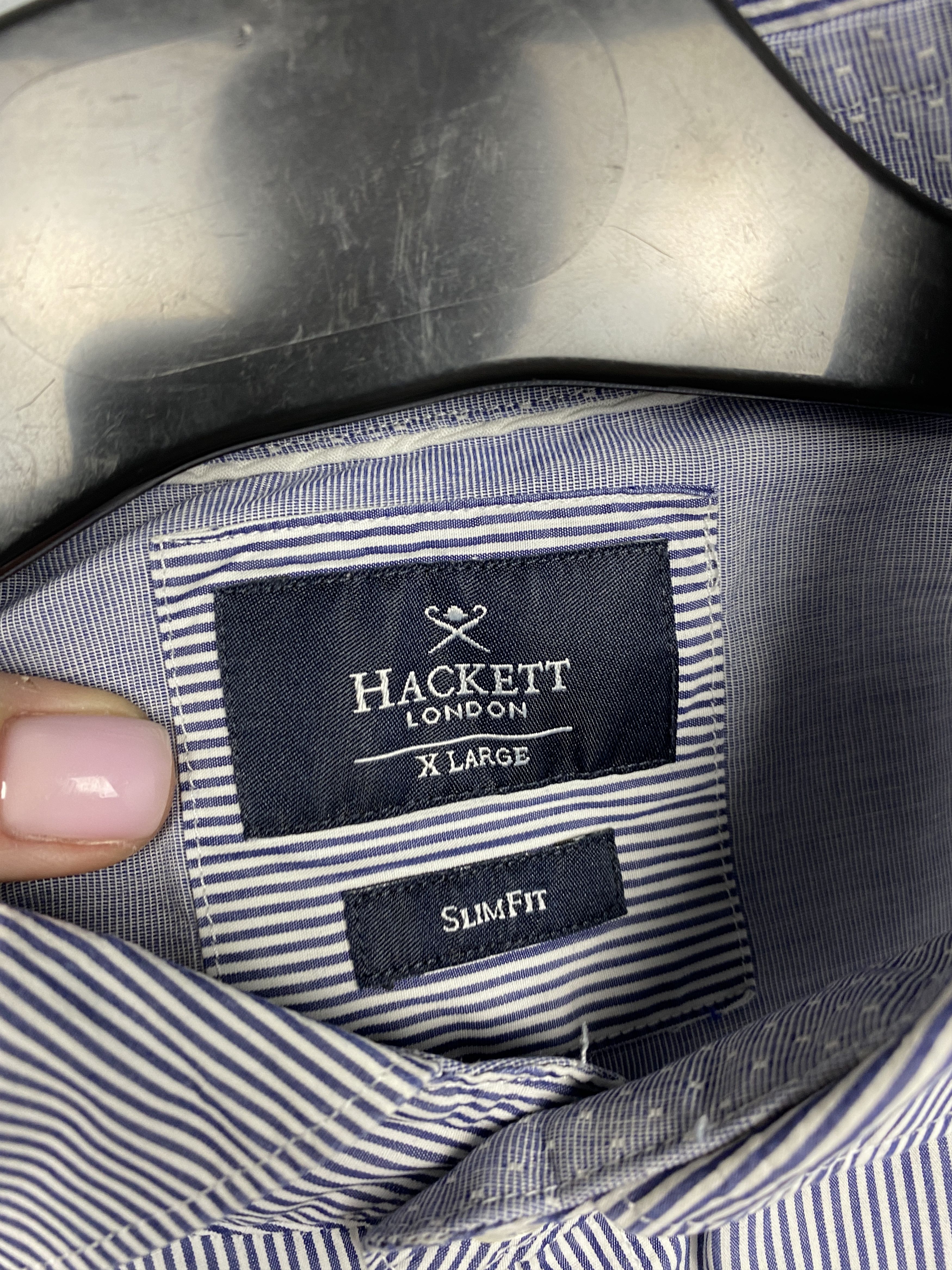 Hackett Hackett Vintage Mens Striped Long Sleeve Shirt Size US XL / EU 56 / 4 - 3 Thumbnail