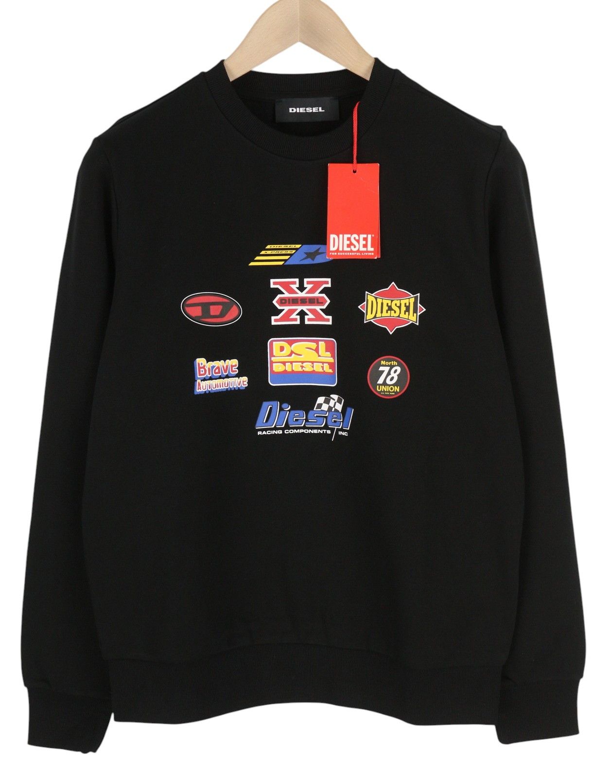 Diesel S-GINN-K24 S Black Front Logo Sweatshirt 41016 Size US S / EU 44-46 / 1 - 1 Thumbnail