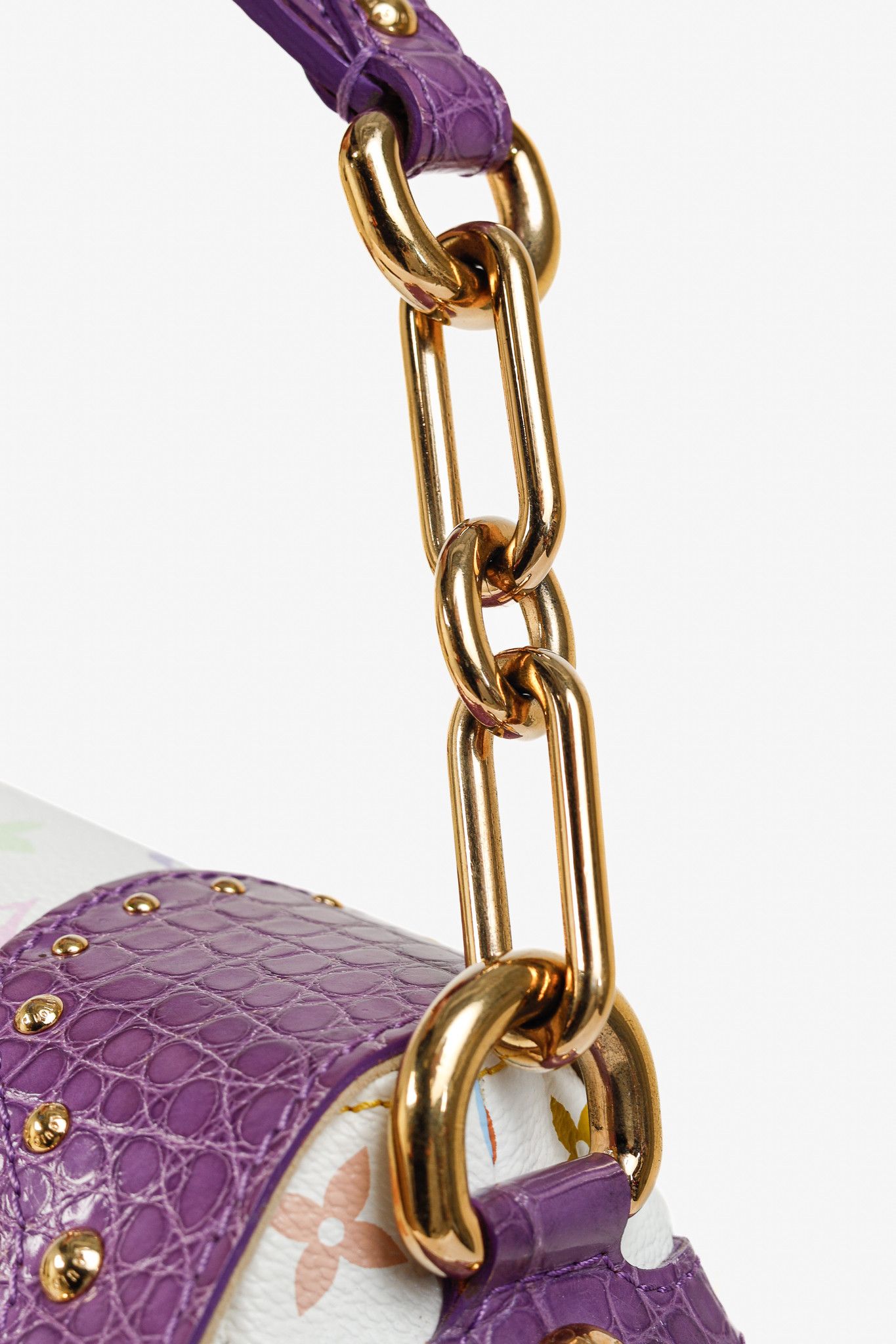 Louis Vuitton × Takashi Murakami Louis Vuitton Marilyn Multicolore Purple Crocodile Bag Size ONE SIZE - 7 Thumbnail