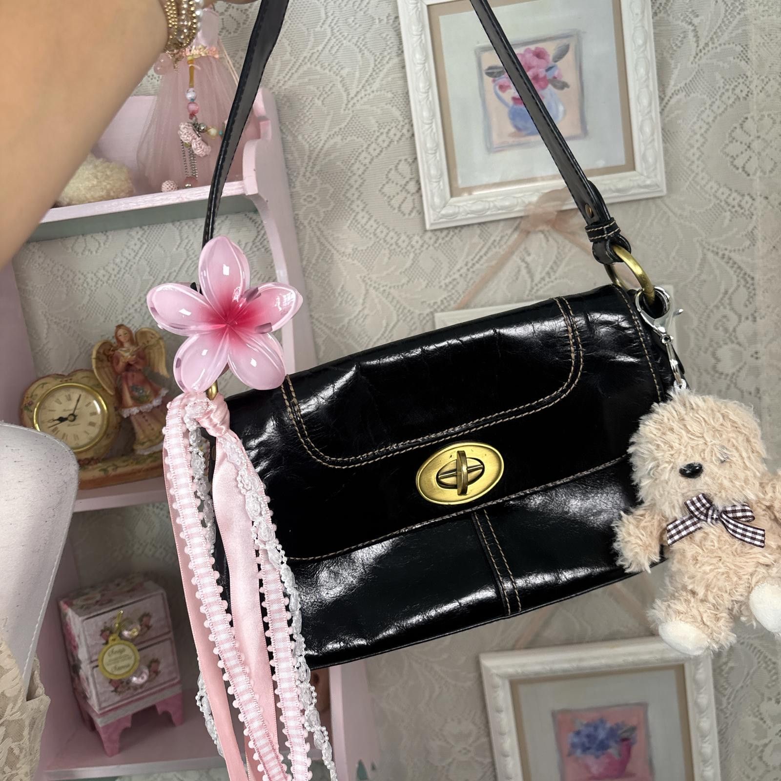 Other y2k basic black shoulder bag with turnlock Size ONE SIZE - 3 Thumbnail