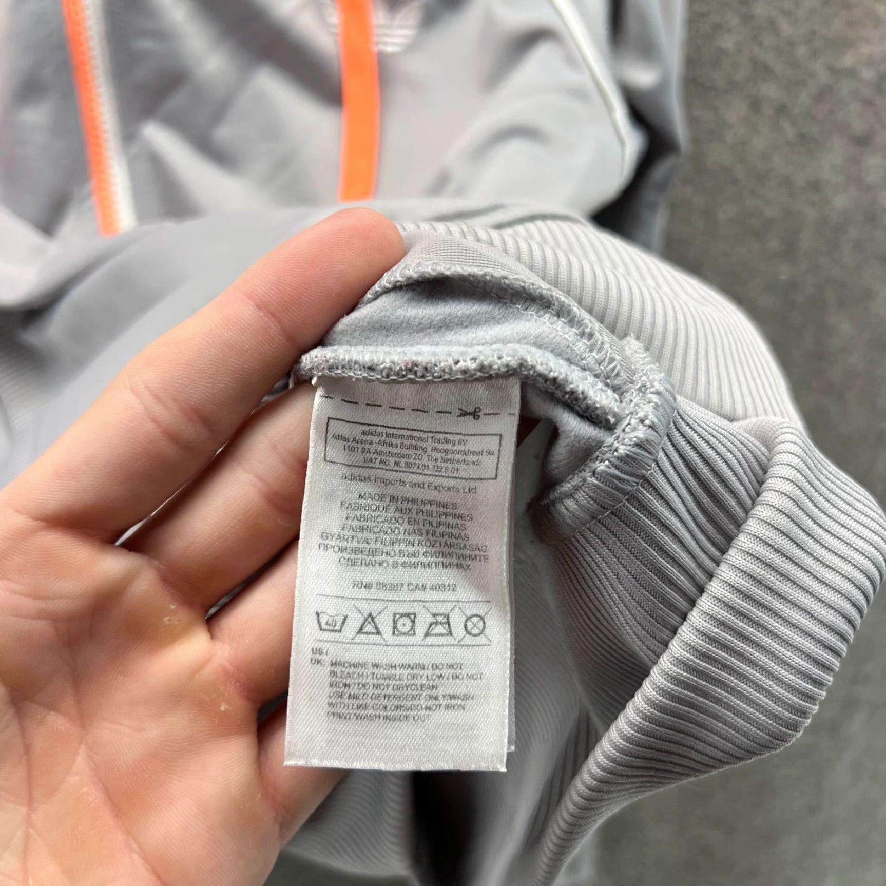 Adidas VINTAGE adidas Jacket Womens Large Gray Orange Full Zip Hooded Track 3 Stripes Womens L Gray Orange Full Zip Hoodie Track Jacket Size L / US 10 / IT 46 - 6 Thumbnail