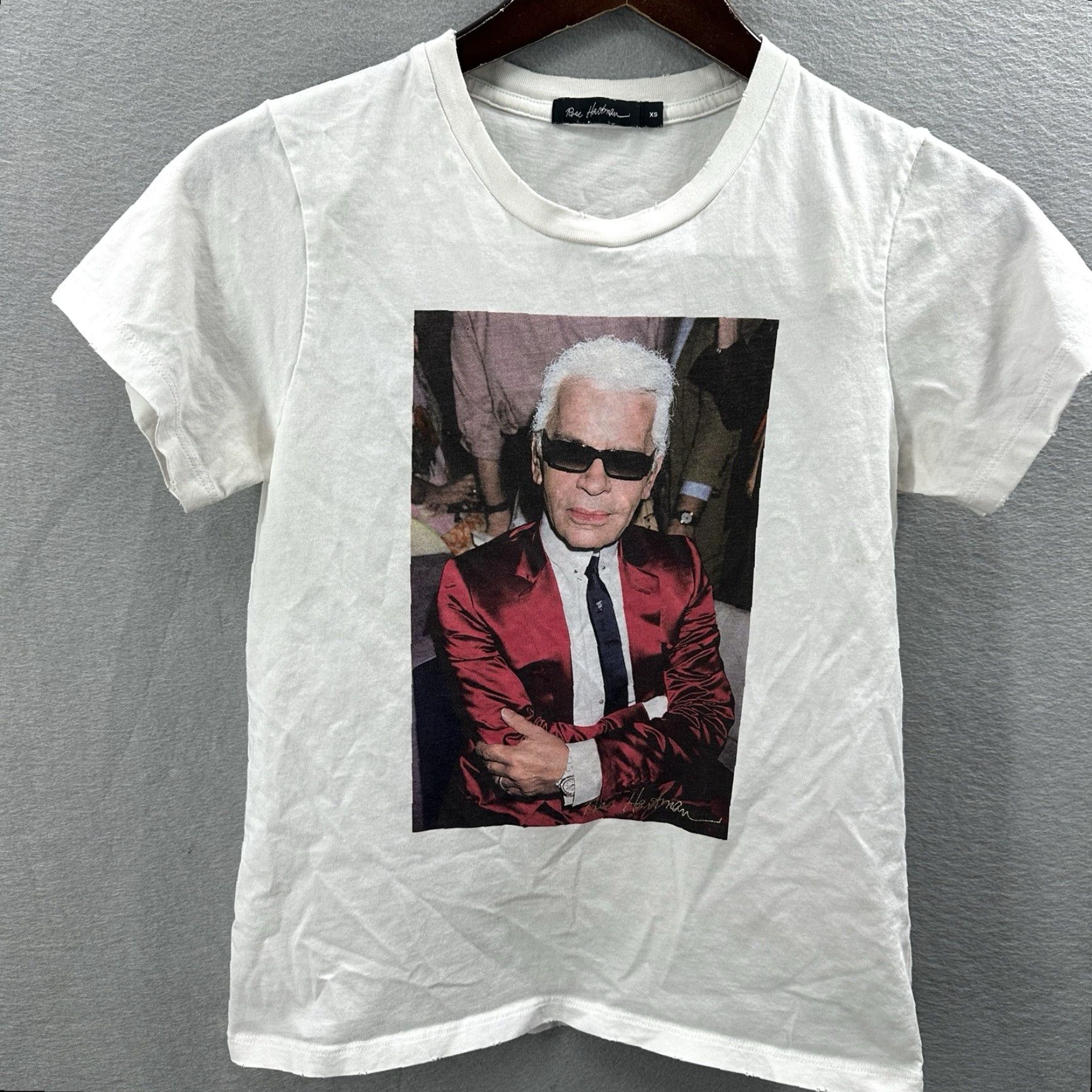 Karl Lagerfeld KARL LAGERFELD x Rose Hartman Shirt Womens XS Photo Rare Limited Distressed Size XS / US 0-2 / IT 36-38 - 3 Thumbnail