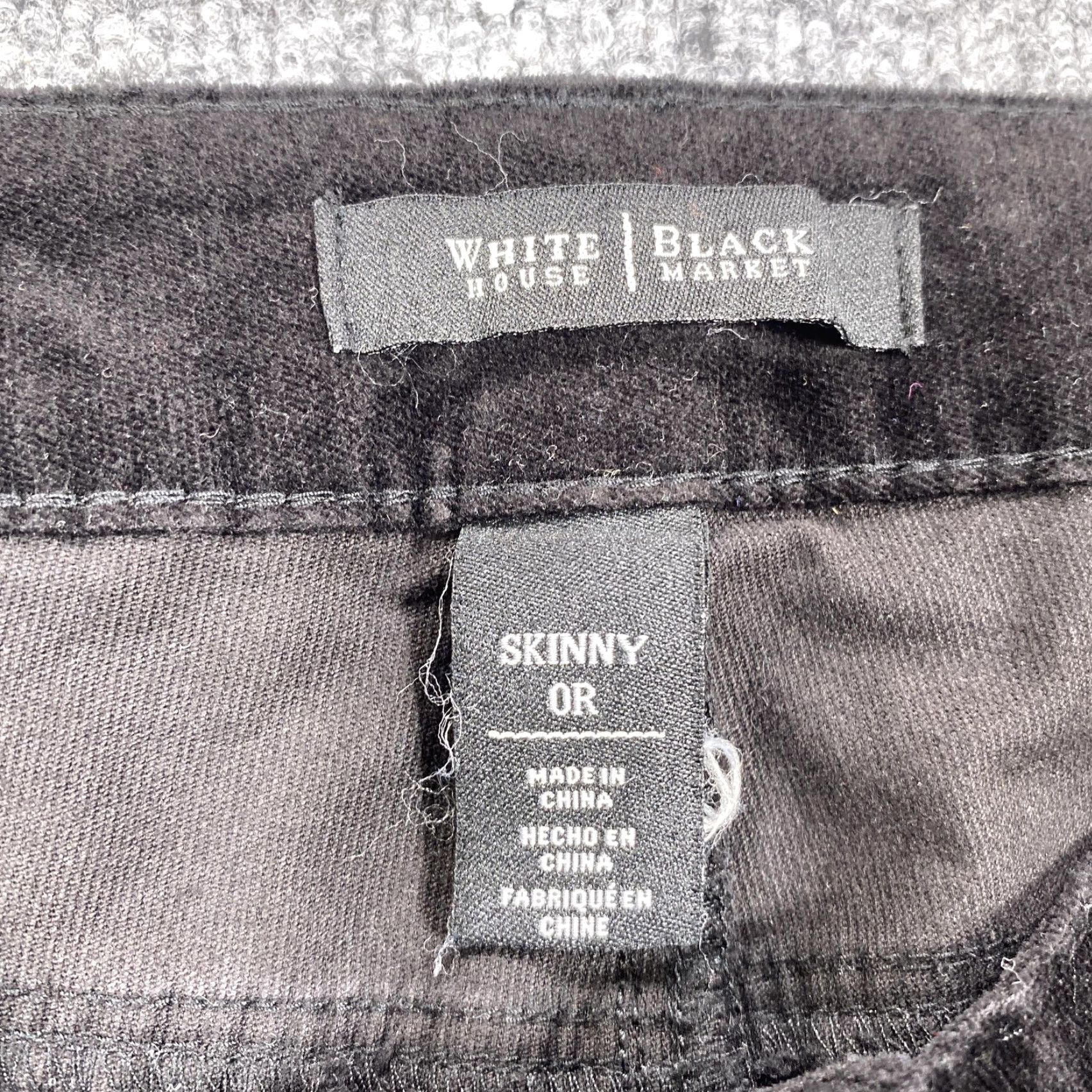 White House Black Market White House Black Market Jeans Womens 0R Black Corduroy Skinny Ankle Zip Stretch Size 25" / US 0 / IT 36 - 4 Thumbnail