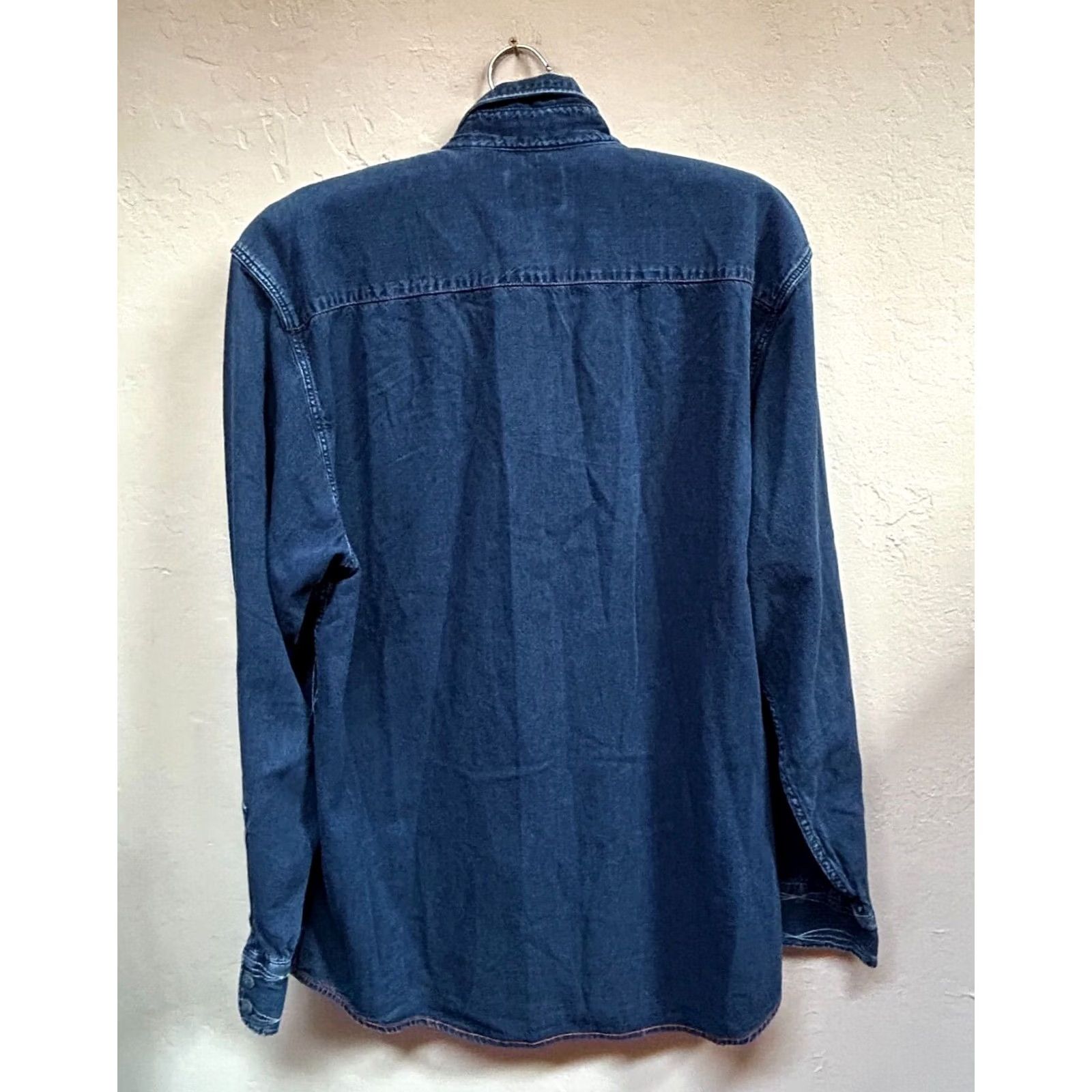 Denime Indigo Palms Denim Company Shirt Blue Pocket Button-Up Long Sleeve Mens Large Casual Everyday Shirt Size US L / EU 52-54 / 3 - 2 Thumbnail