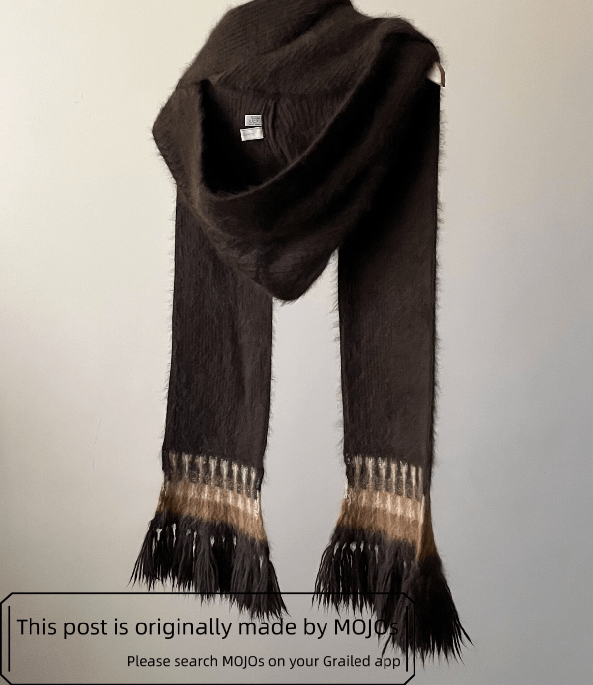 Number (N)ine Number Nine 02AW Brown Hoodie Ethical Scarf mojos153 Size ONE SIZE - 2 Thumbnail