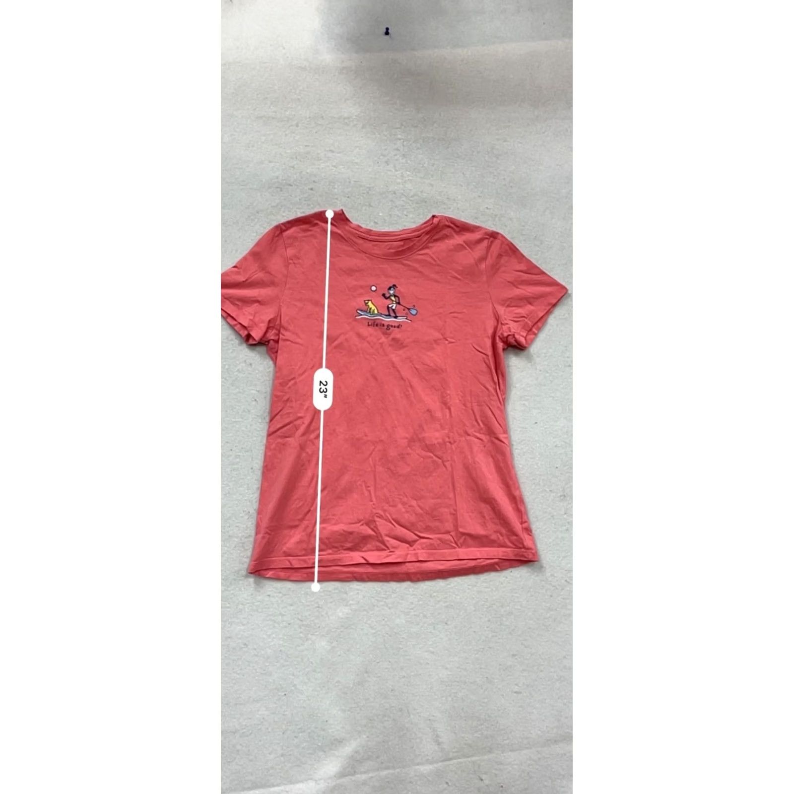 Life is Good Life is Good Red Graphic Tee M Womens S Short Sleeve Pullover 100% Cotton T-Shirt Casual Basic Spring Fall Mens/Womens Size M / US 6-8 / IT 42-44 - 7 Thumbnail