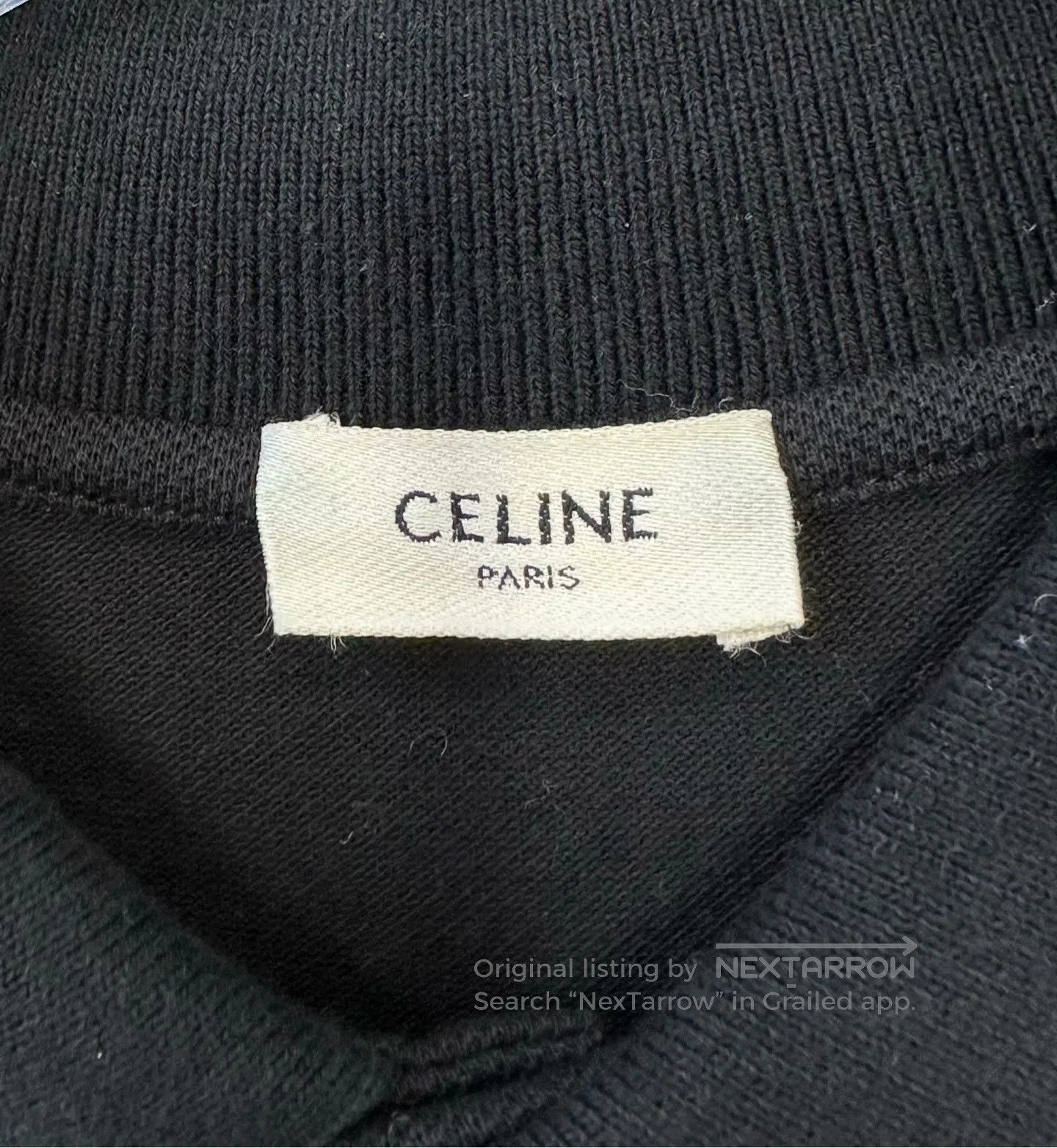 Celine CELINE Black embroidered Triumph Arch logo short-sleeve po Size US XS / EU 42 / 0 - 3 Thumbnail