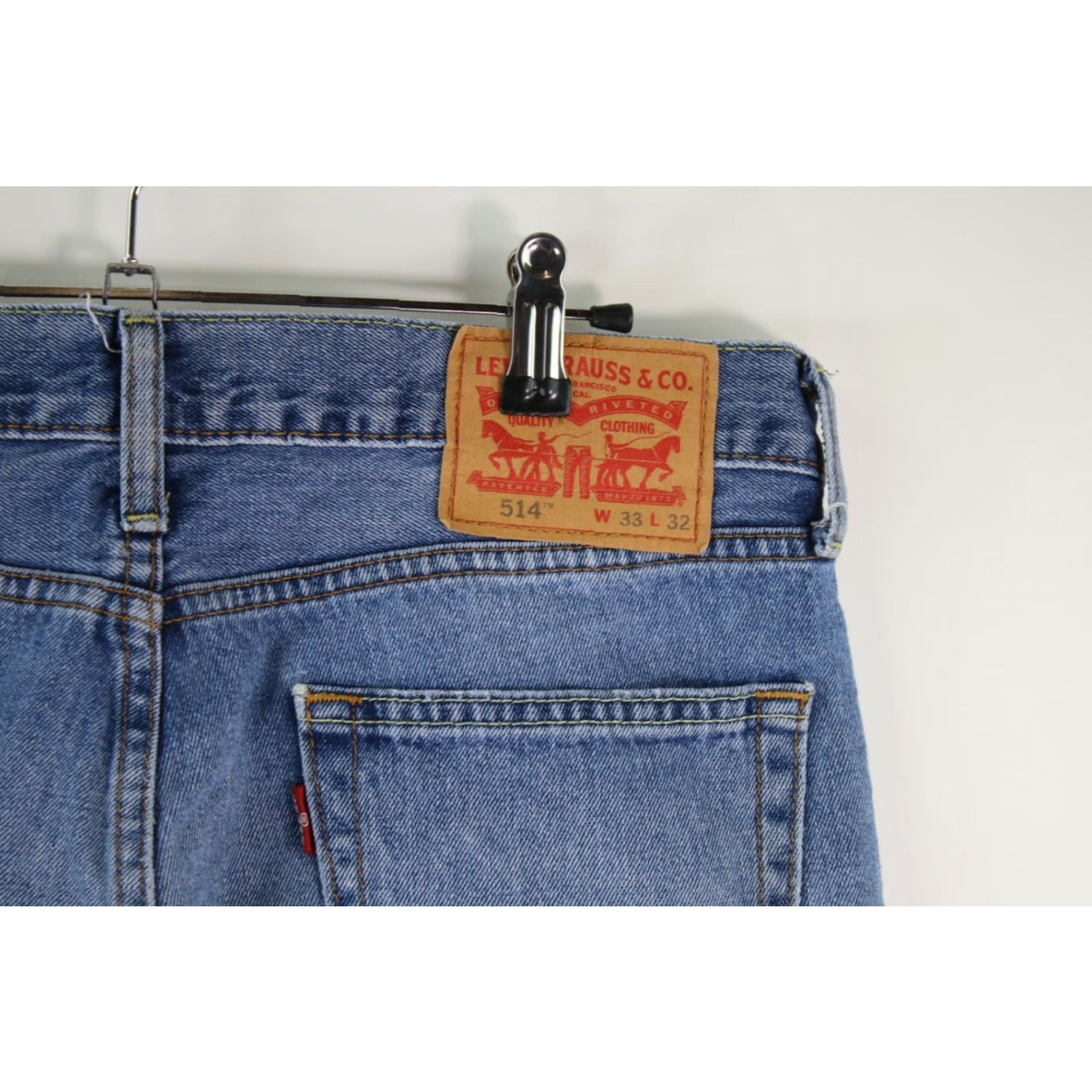 Vintage Levis Mens Solid Straight Jeans Casual Blue Denim 33X32 Regular Fit Size US 34 / EU 50 - 7 Thumbnail