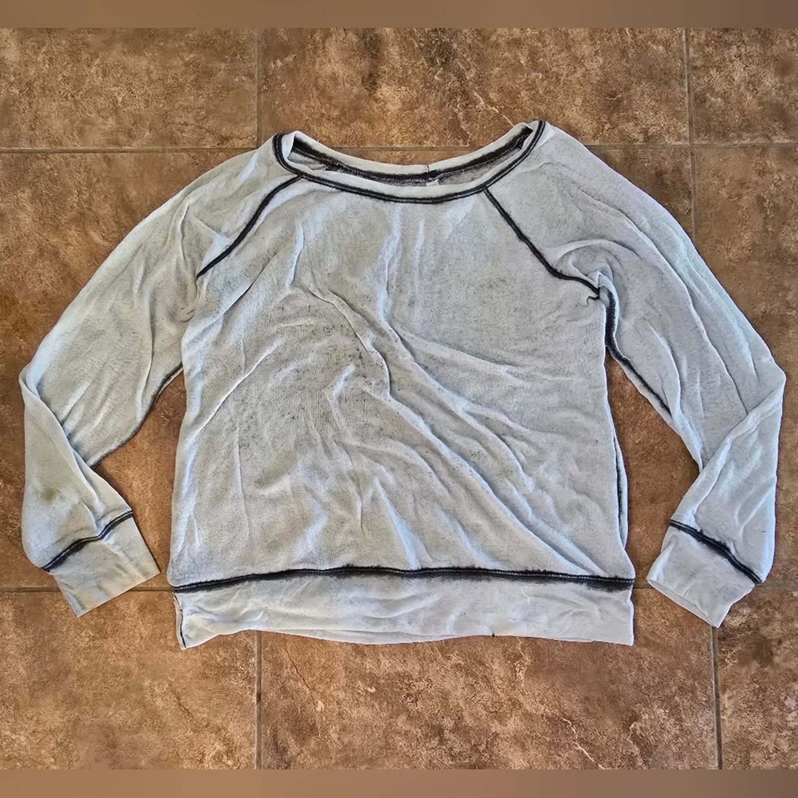 Other Grey White Burnout Thin Sweater Long Sleeve Size XL / US 12-14 / IT 48-50 - 1 Thumbnail