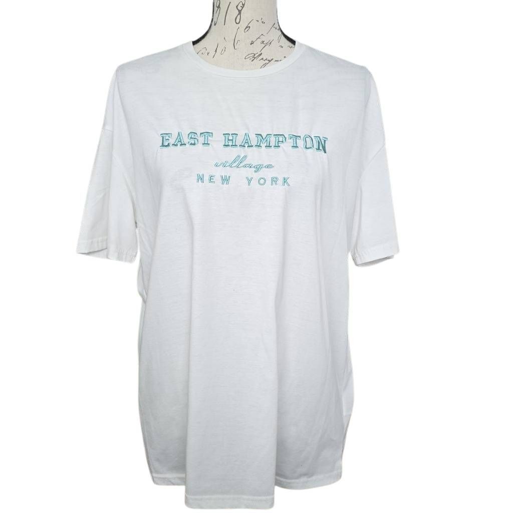 Shein Shein Women's Size Medium White Teal East Hampton Village Em Size M / US 6-8 / IT 42-44 - 1 Thumbnail