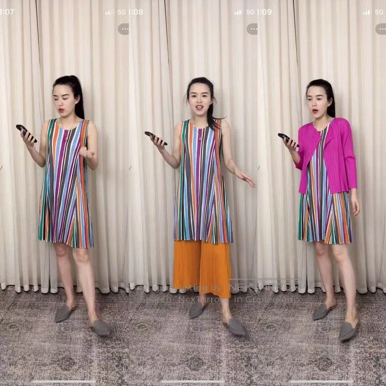 Issey Miyake Issey Miyake Striped Dress Size L / US 10 / IT 46 - 5 Thumbnail
