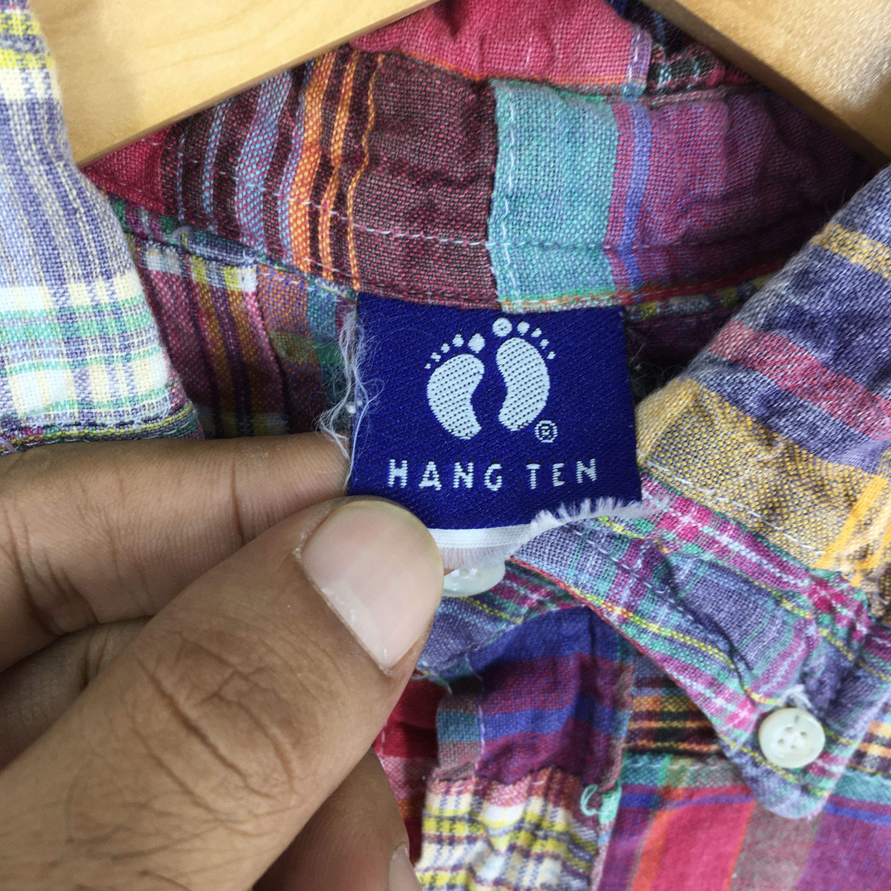 Hang Ten Vintage 90's Hang Ten Patchwork Checkered Shirt Medium Size US M / EU 48-50 / 2 - 4 Thumbnail