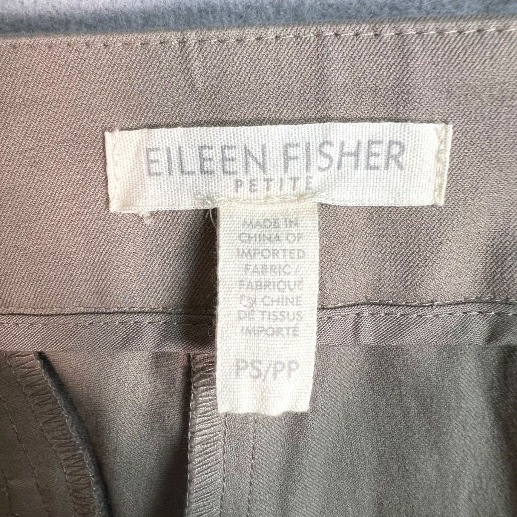 Eileen Fisher Eileen Fisher Petite Womens Pants Organic Cotton Blend Beige Ankle Tapered PS Size 28" / US 6 / IT 42 - 3 Thumbnail