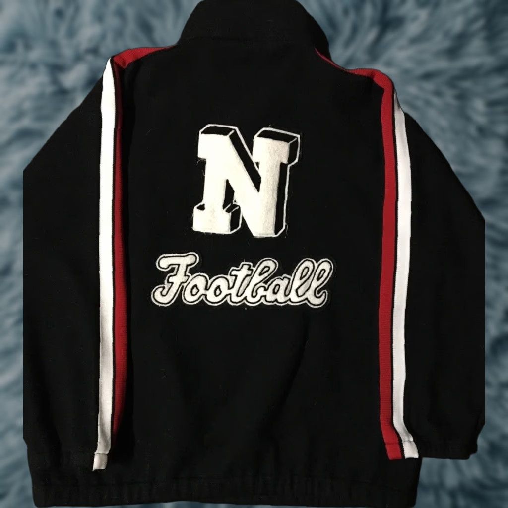 Vintage VINTAGE North Football Varsity 1/4 Zip Fleece Jacket XL USA Black Letterman 80s 90s Grunge School Sports Football Baseball Basketball Size US XL / EU 56 / 4 - 1 Thumbnail