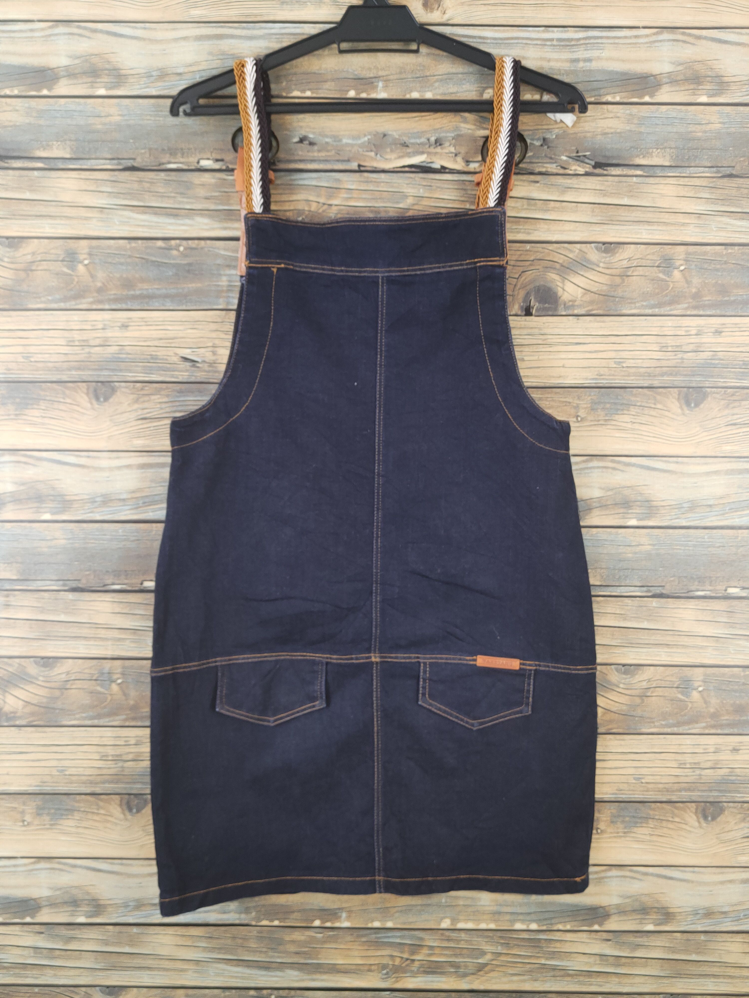 Japanese Brand × Vintage Avant Garde by Jianjian Yilian DarkBlue Denim Skirt Jumpsuit Size 35" - 5 Thumbnail