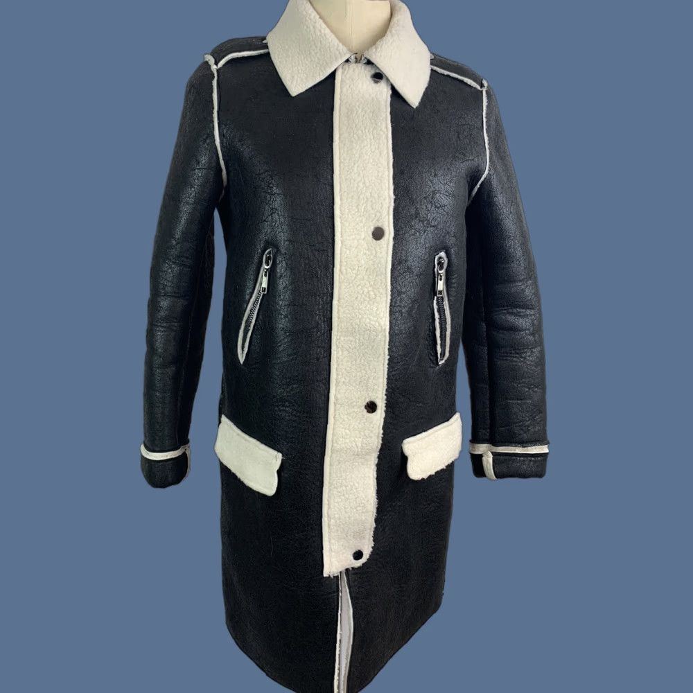 Vintage VINTAGE Florencia Coat Zip Florencia Black Faux Suede Faux Sherpa Jacket Women Small 18" Chest 35" Shoulder to Hem 21" Sleeve Mens? Size S / US 4 / IT 40 - 1 Thumbnail